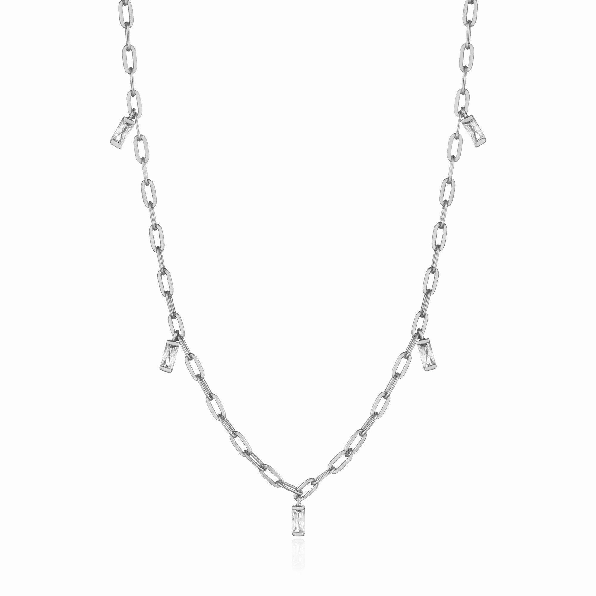 Silver Glow Drop Necklace