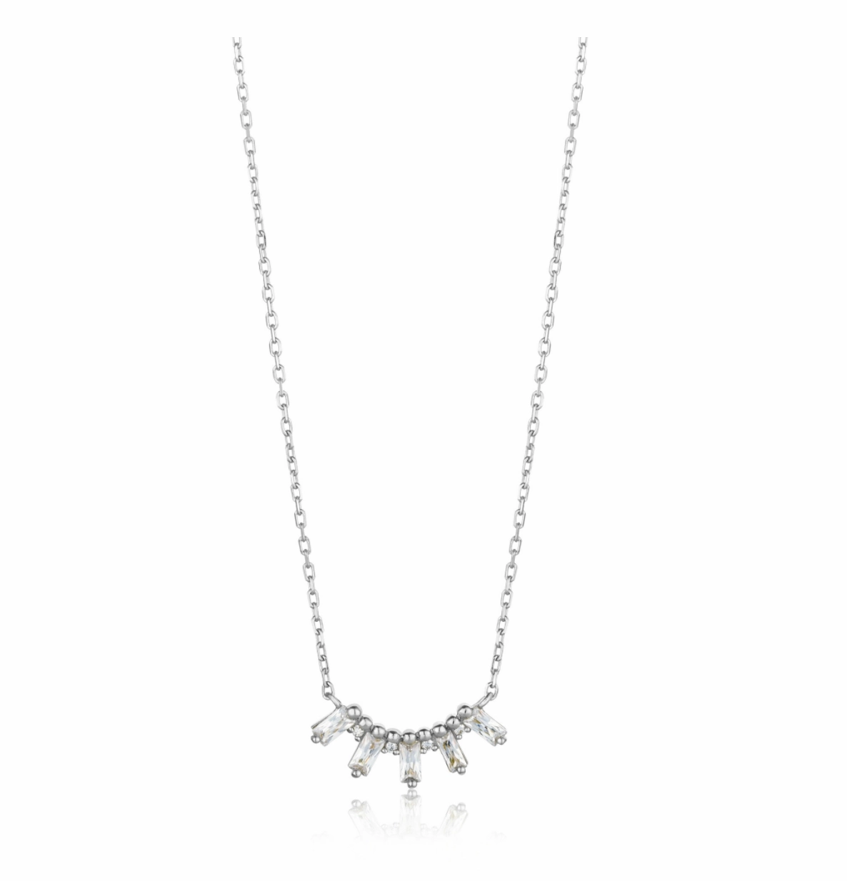 Silver Glow Solid Bar Necklace