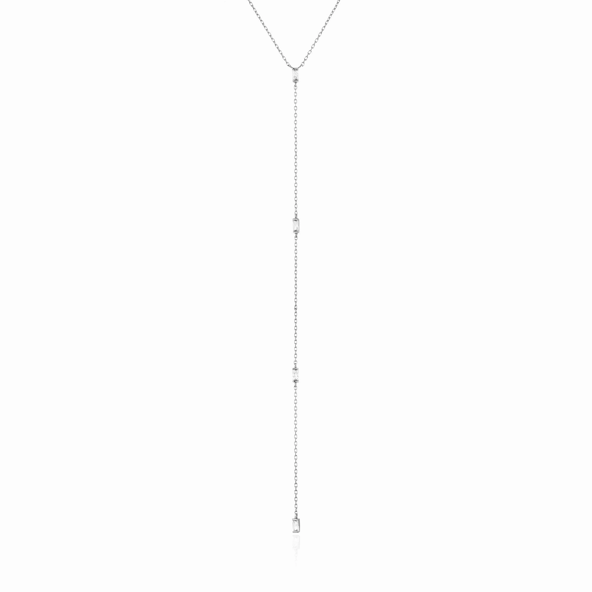 Silver Glow Y Necklace