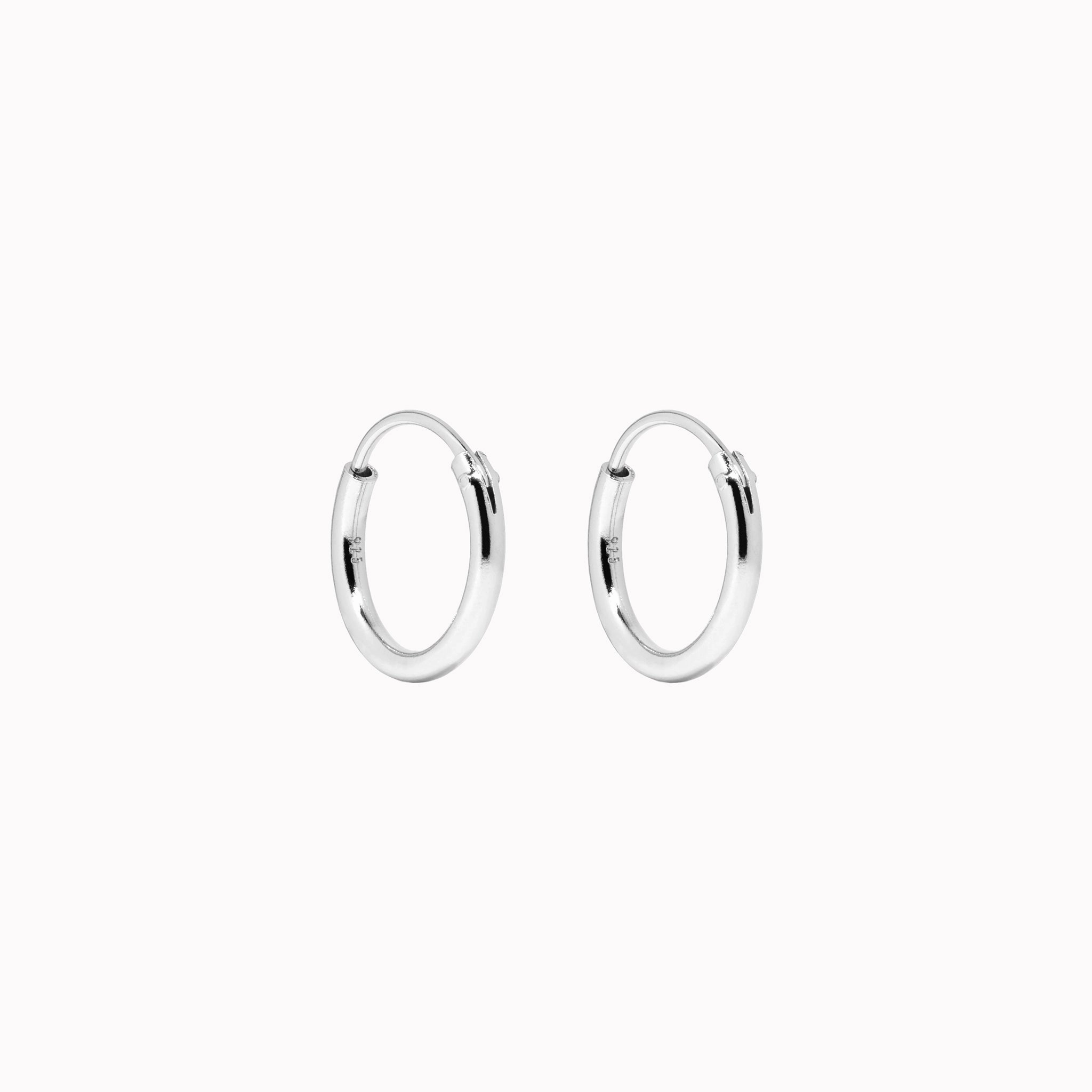 Silver Hoop Earrings 12mm - Rebecca
