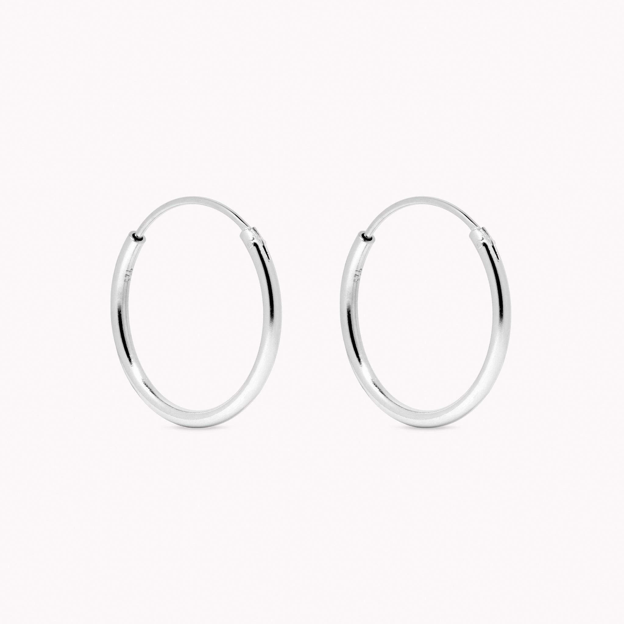 Silver Hoop Earrings 20mm - Rebecca