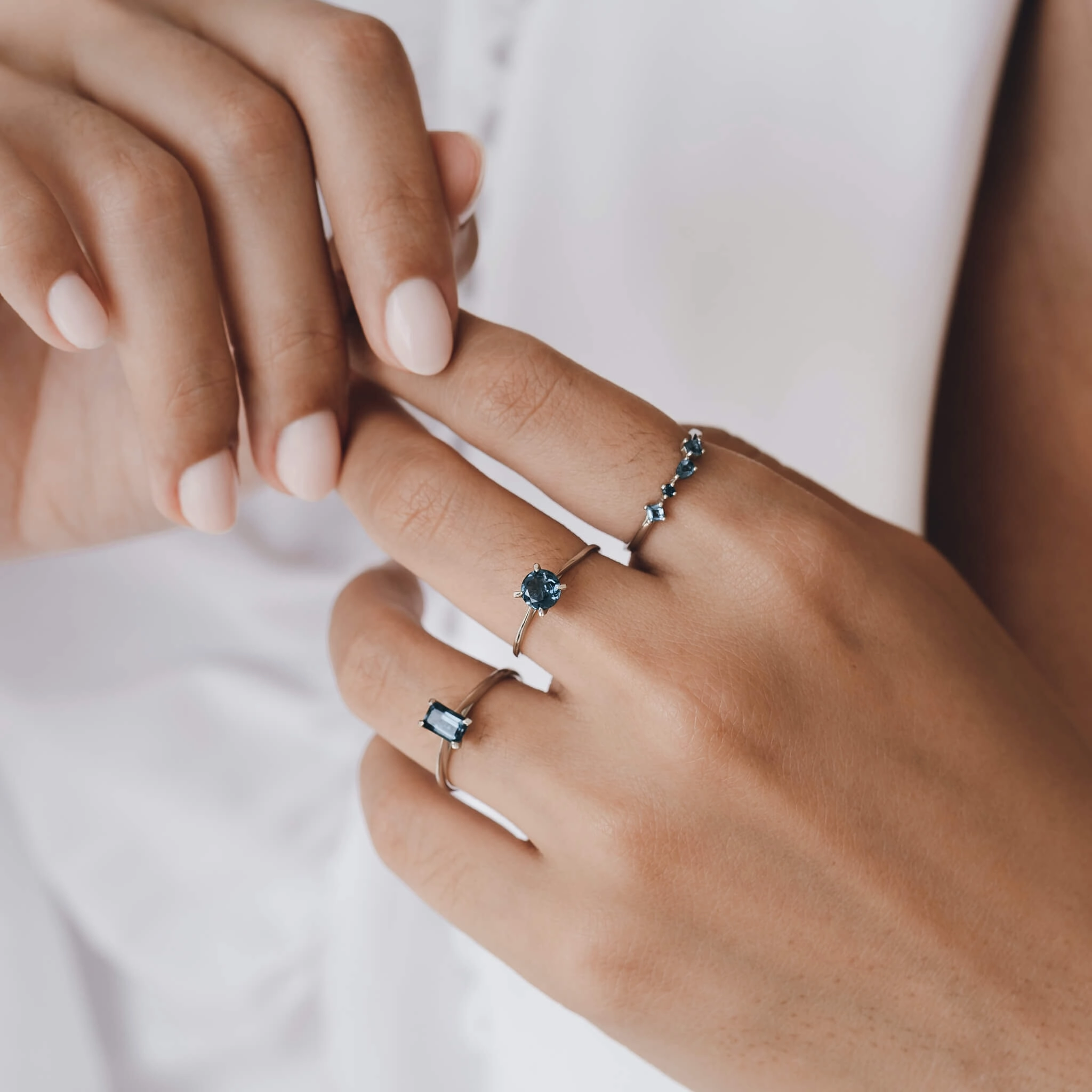 Silver London Blue Topaz Ring - Lilly
