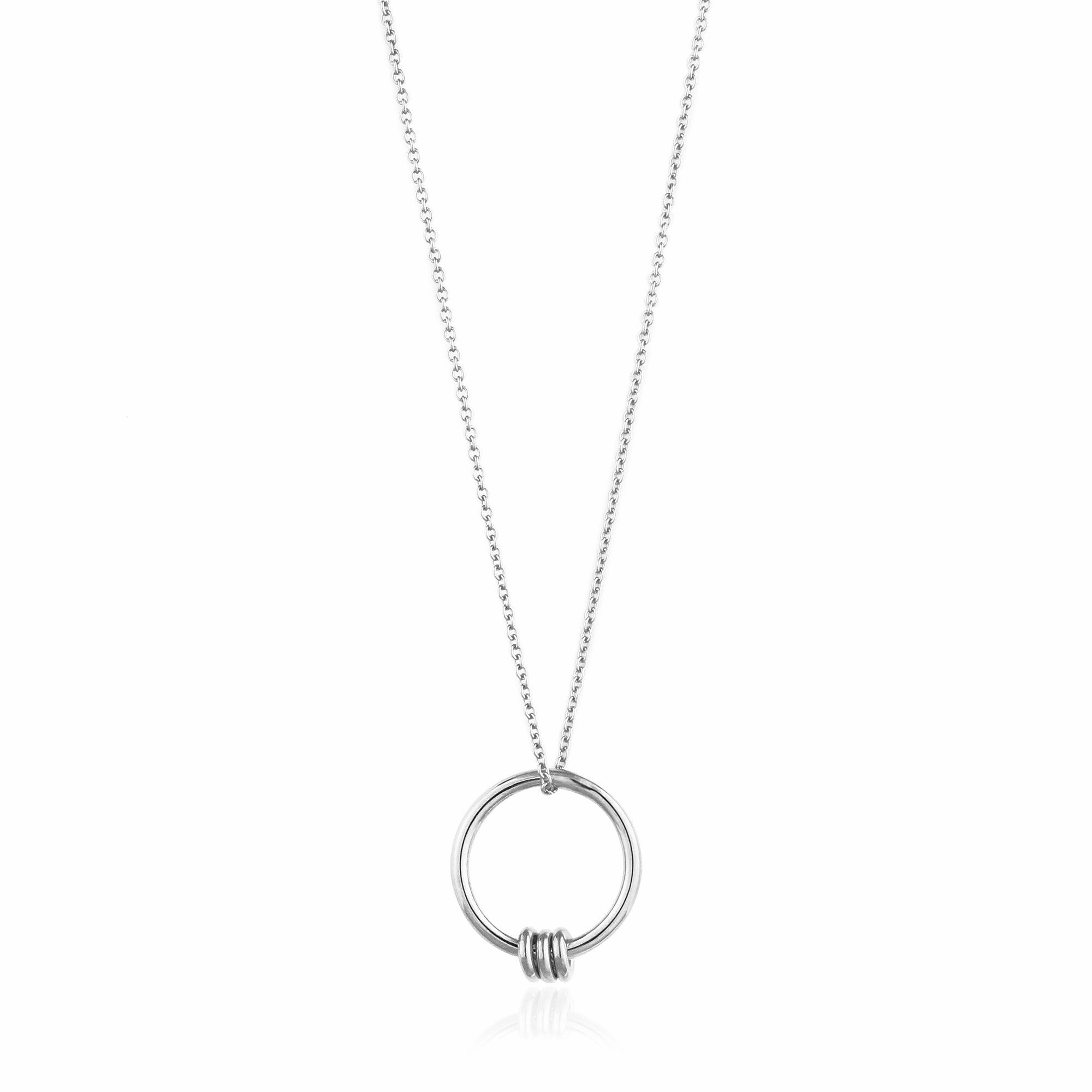 Silver Modern Circle Necklace