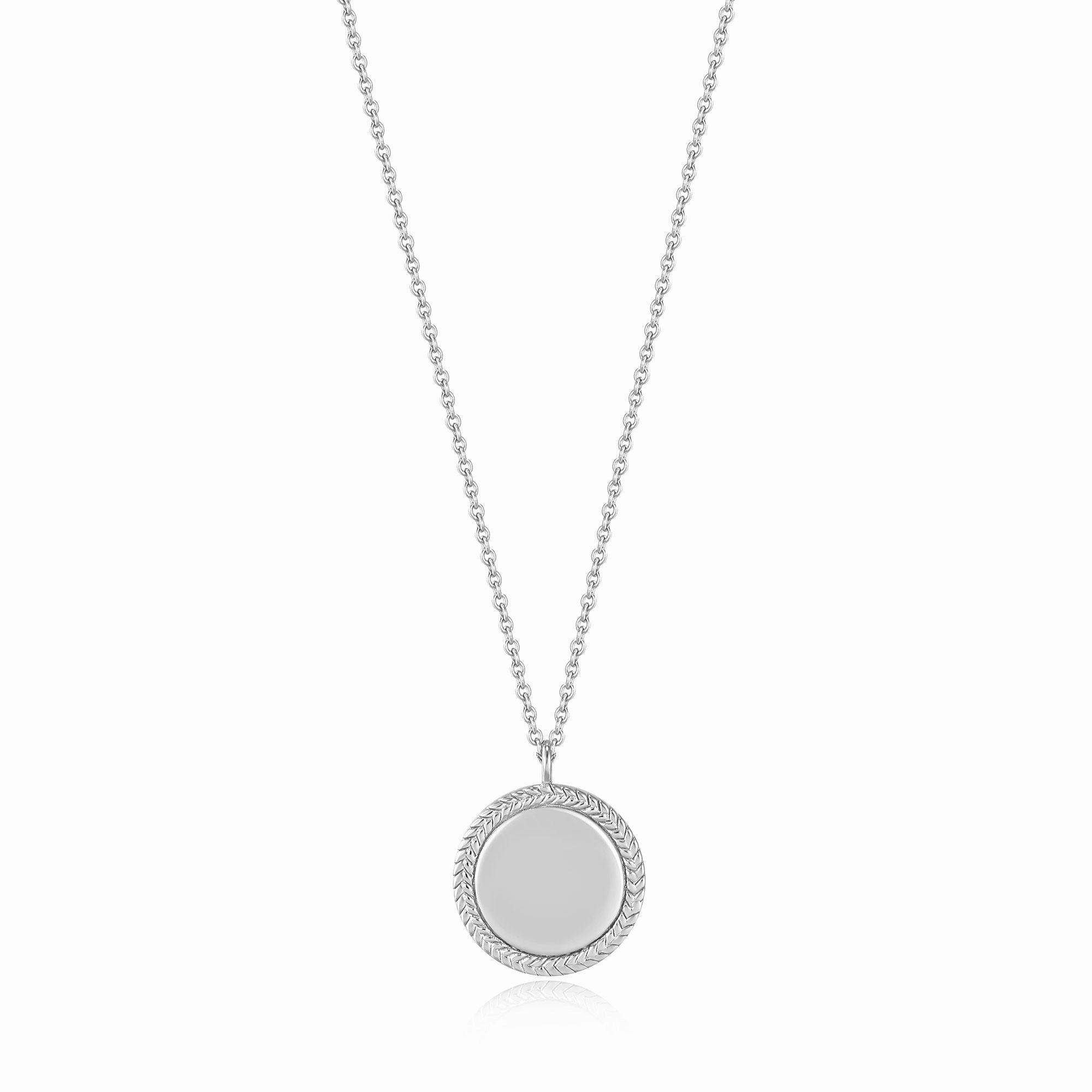 Silver Rope Disc Necklace