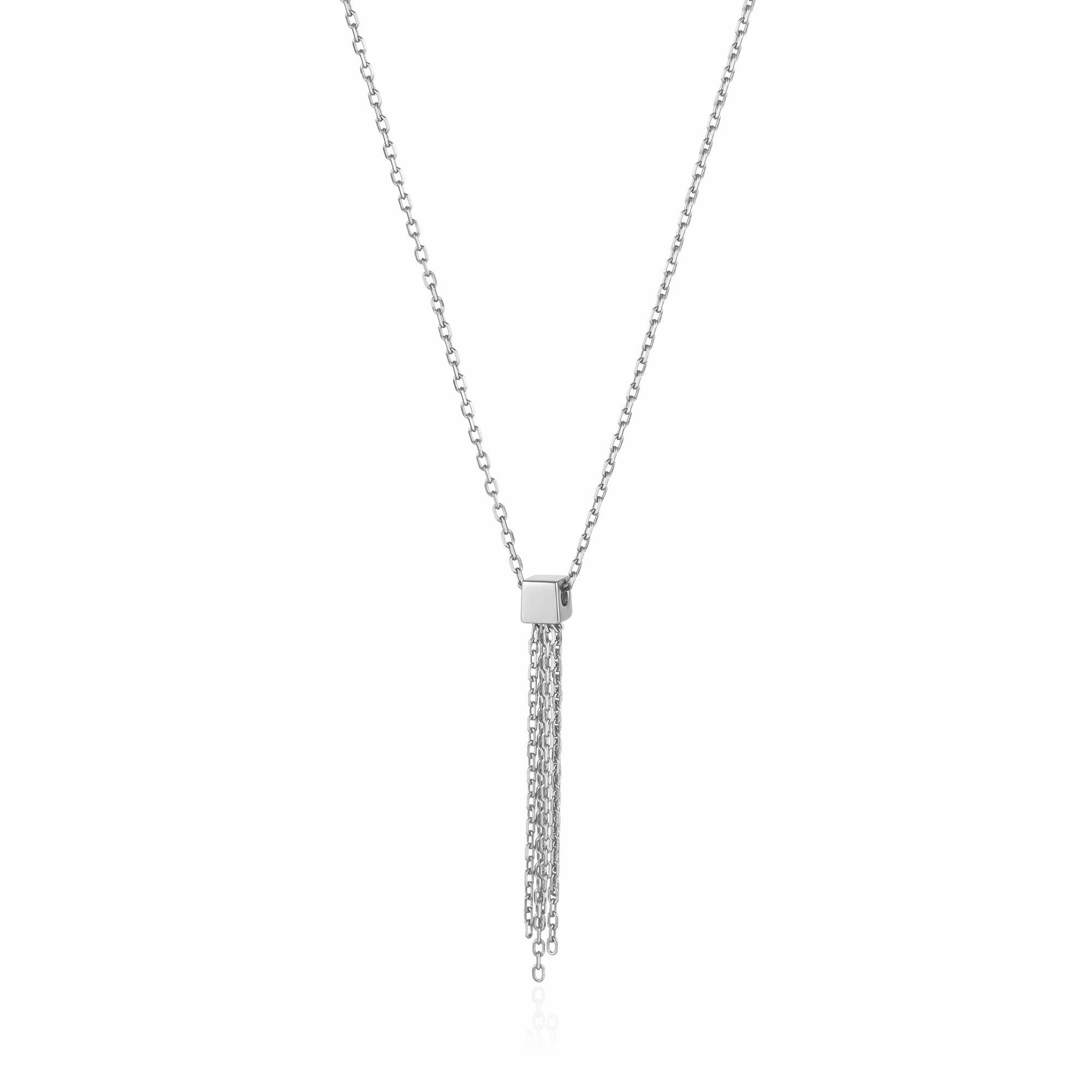 Silver Tassel Drop Necklace