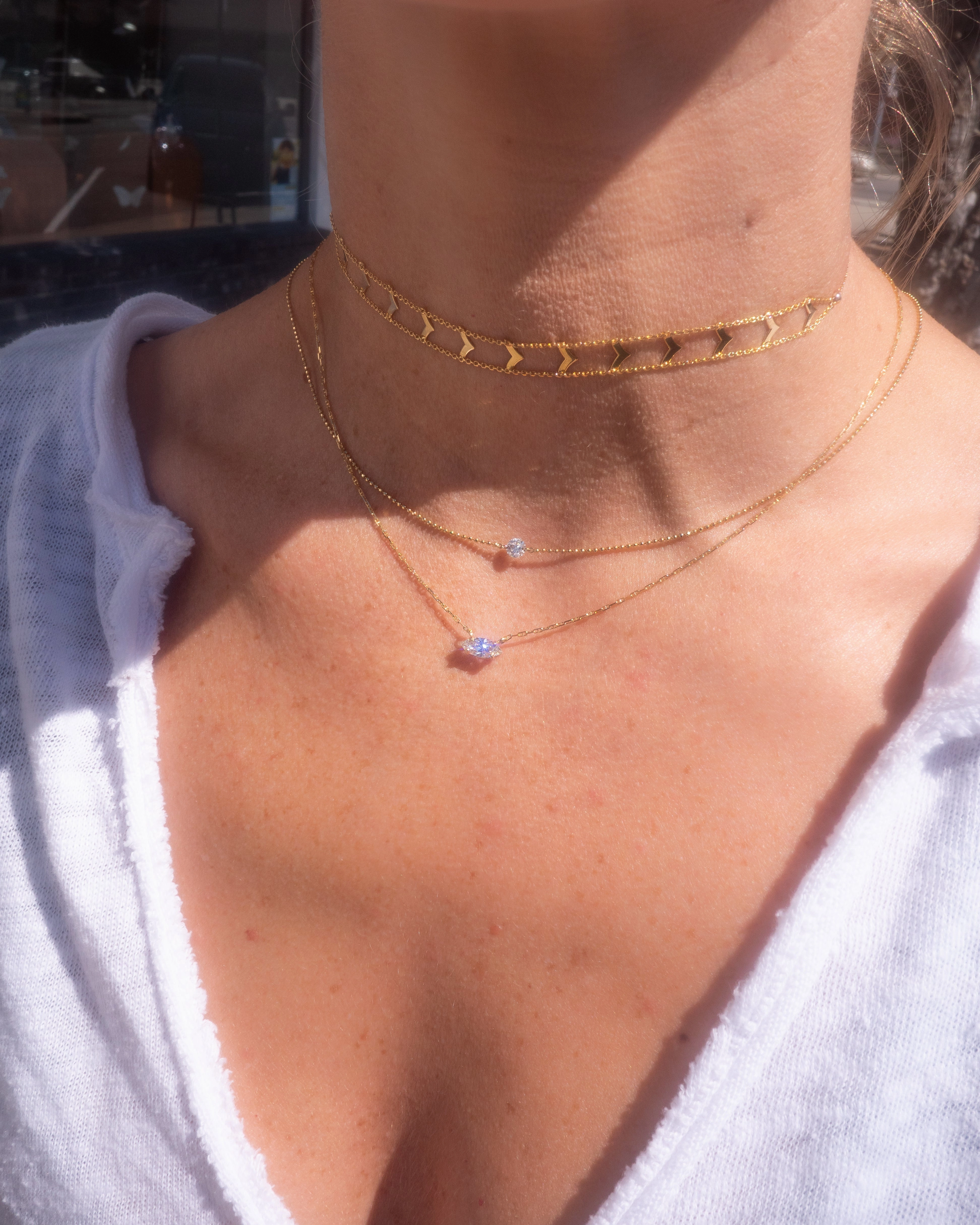 Single-Dashing Diamond Necklace