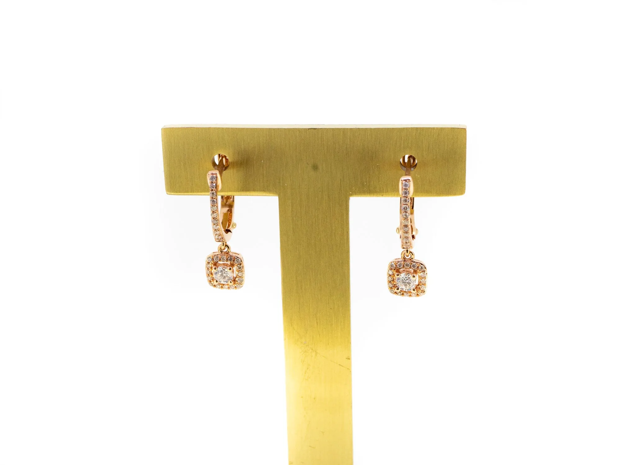 Square Halo Dangle Earrings