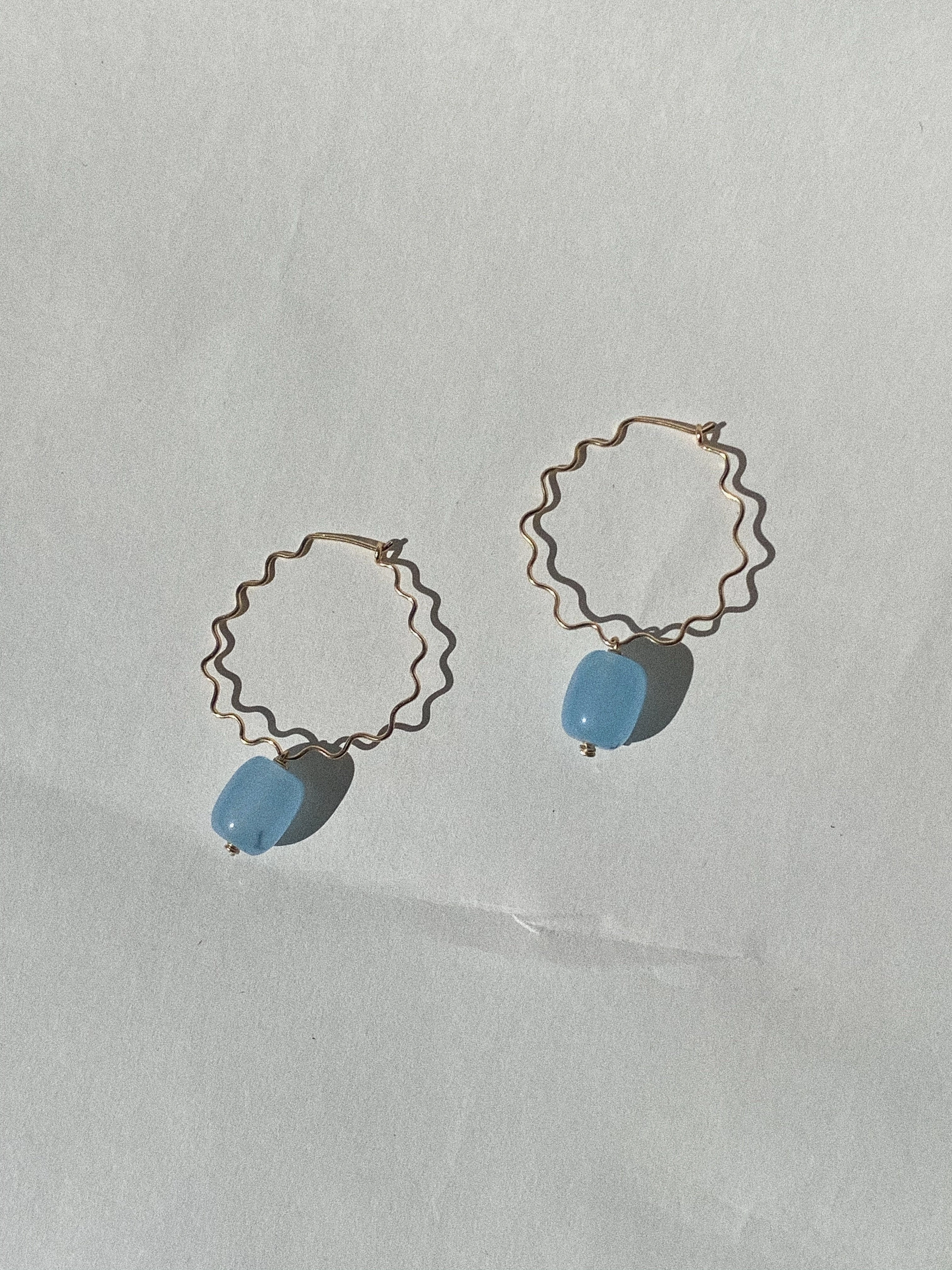 Squiggle Hoops- Aquamarine
