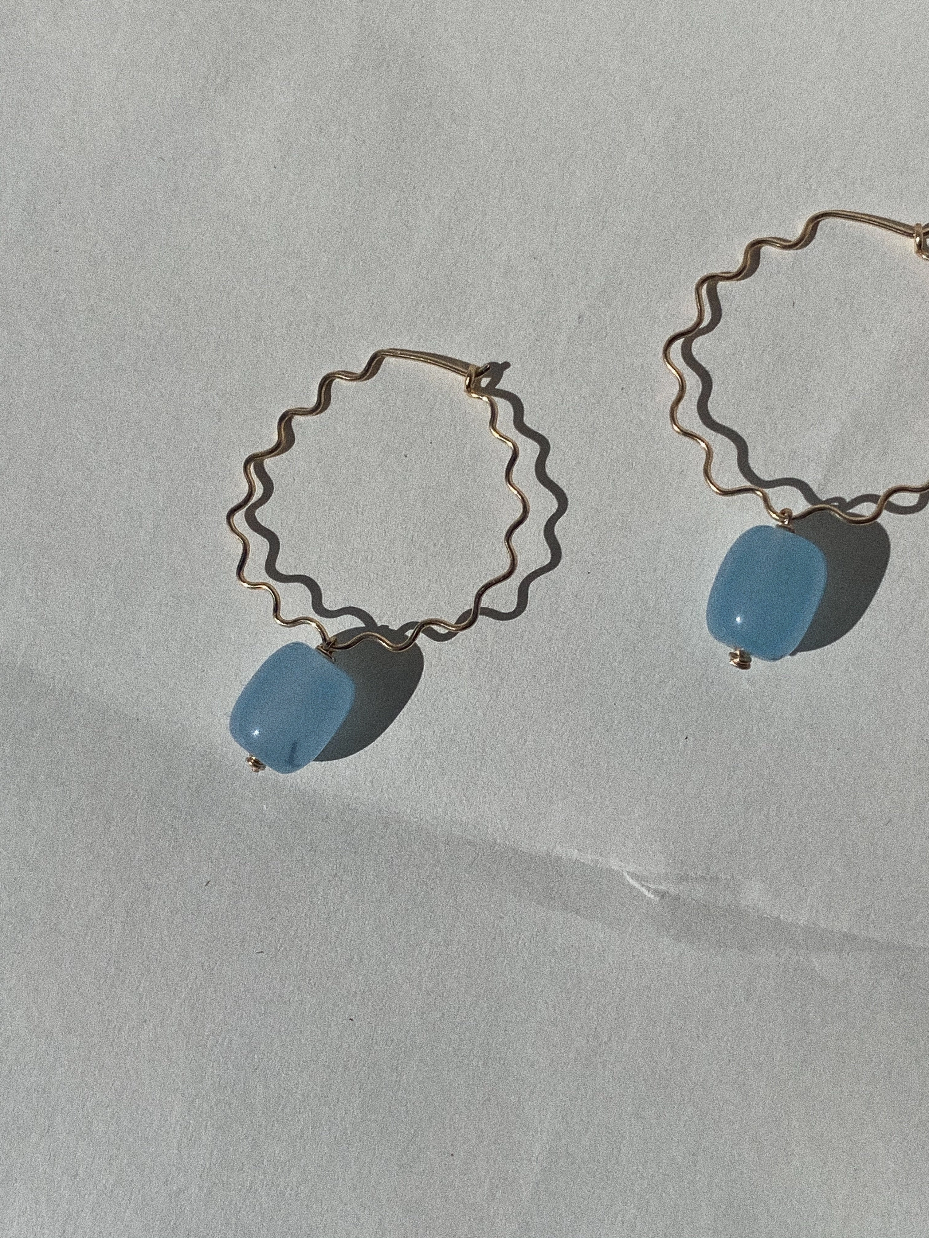 Squiggle Hoops- Aquamarine