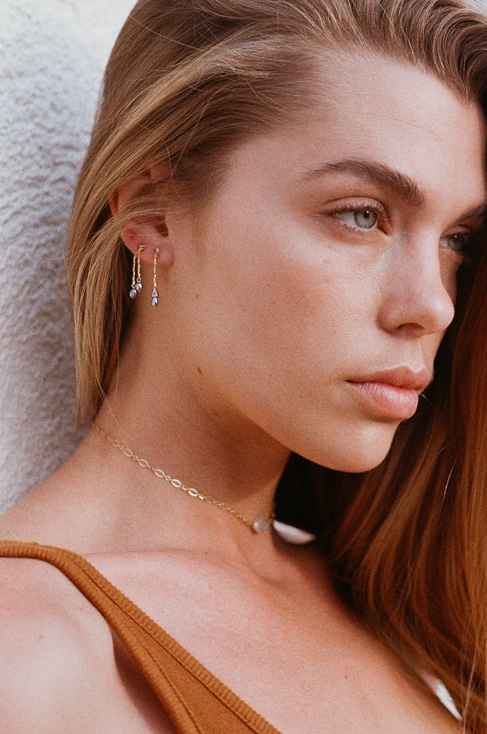 Staccato Earring- Violet Pearls