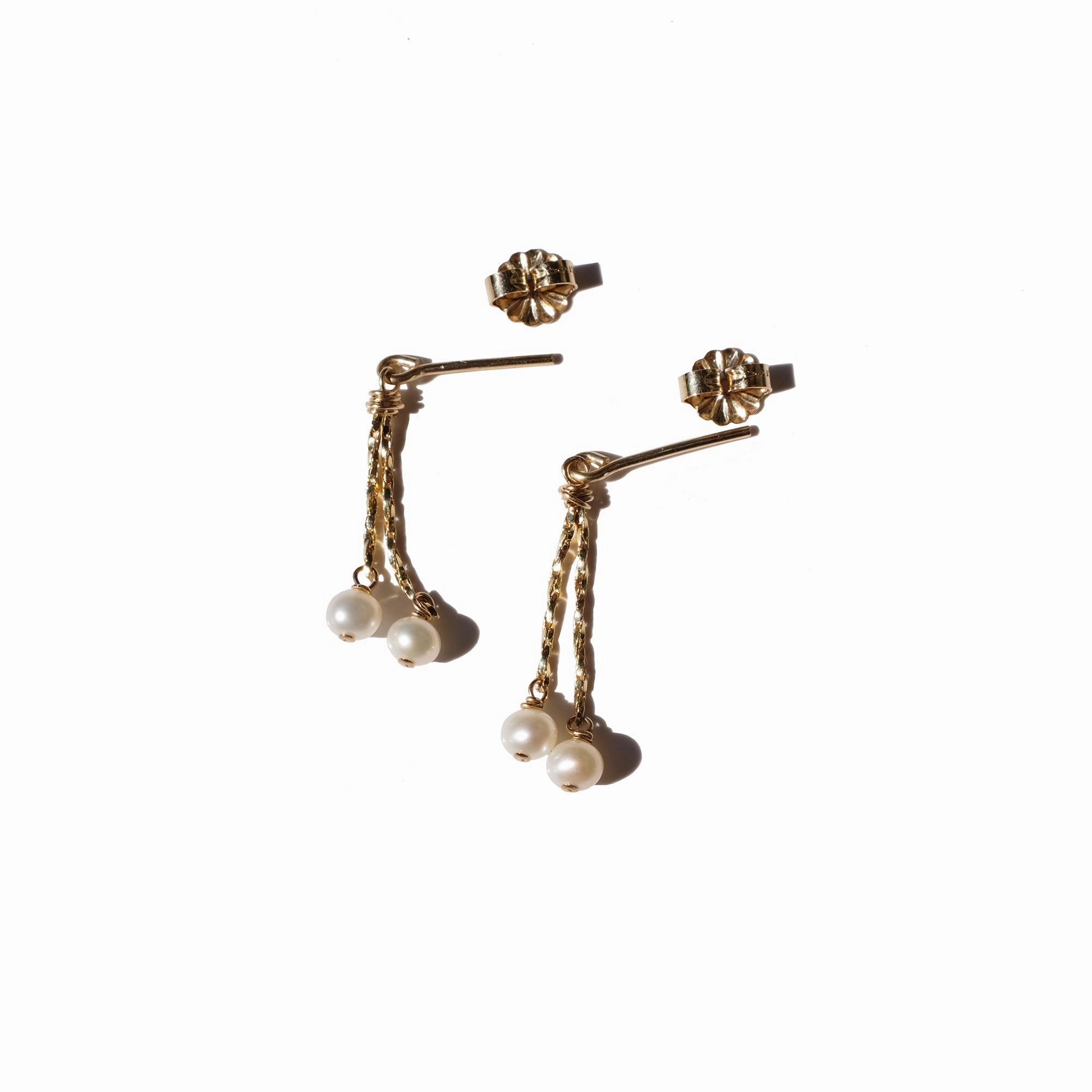 Staccato Earrings- White Pearls