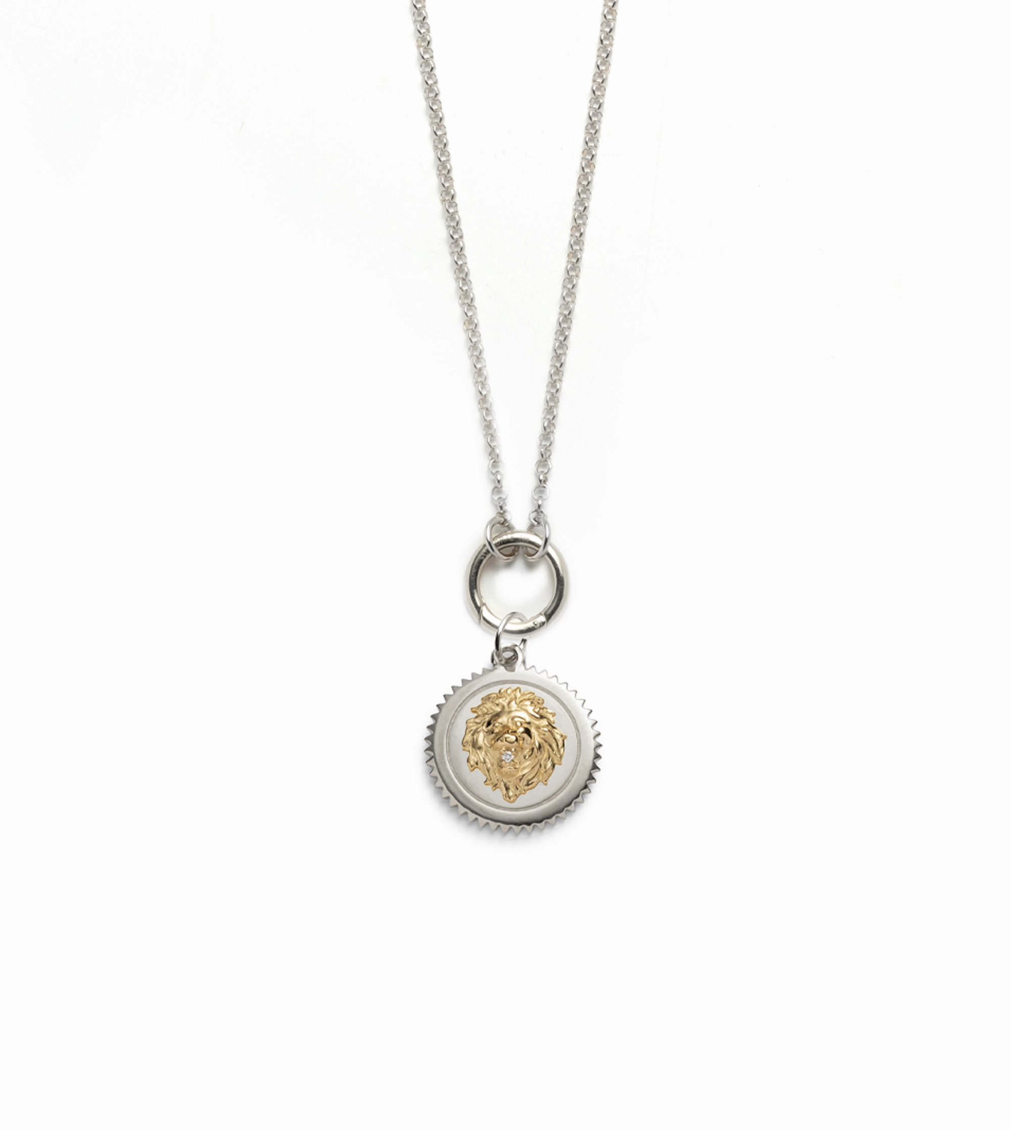 Strength : Small Open Belcher White Gold Necklace
