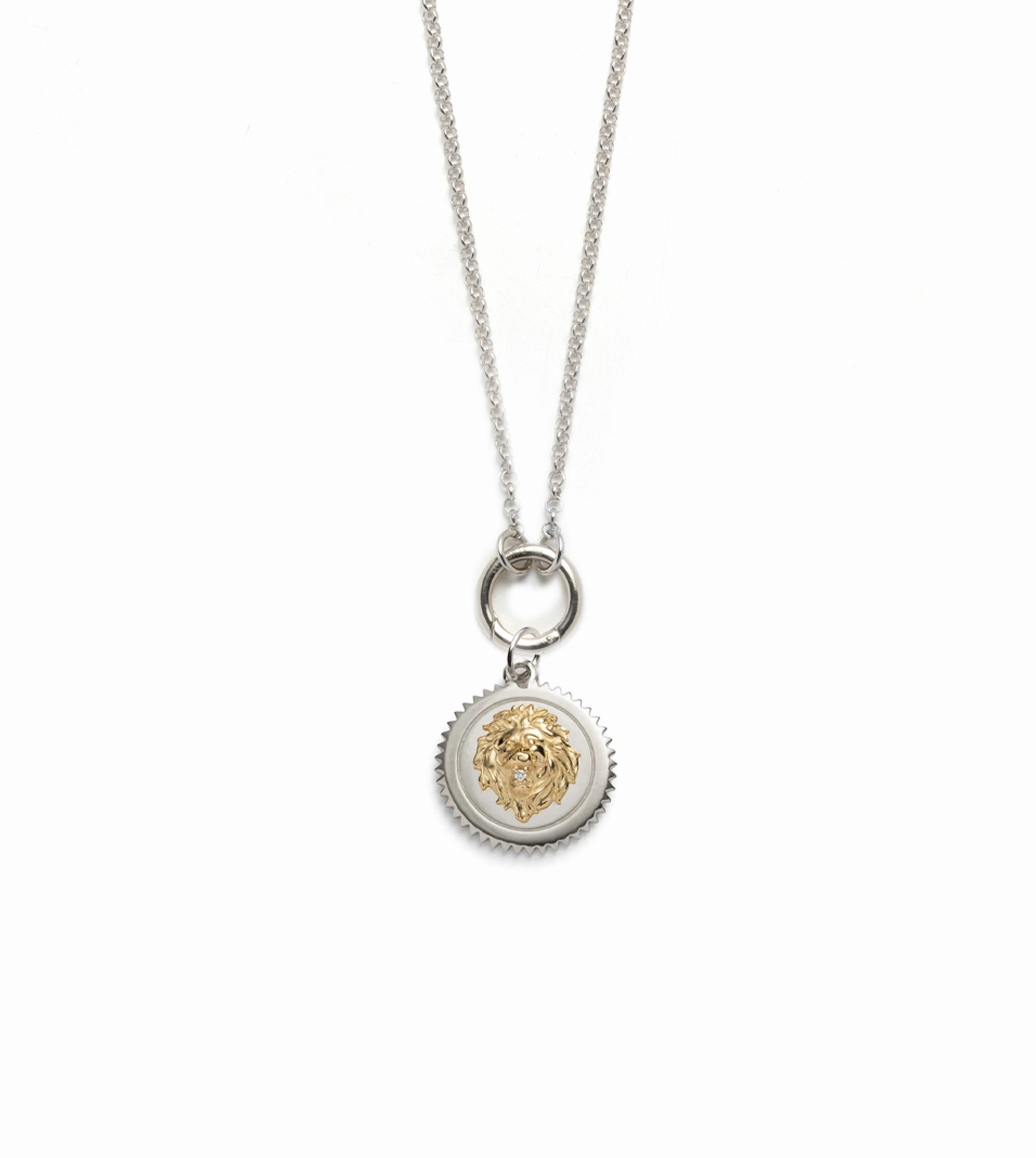 Strength : Small Open Belcher White Gold Necklace