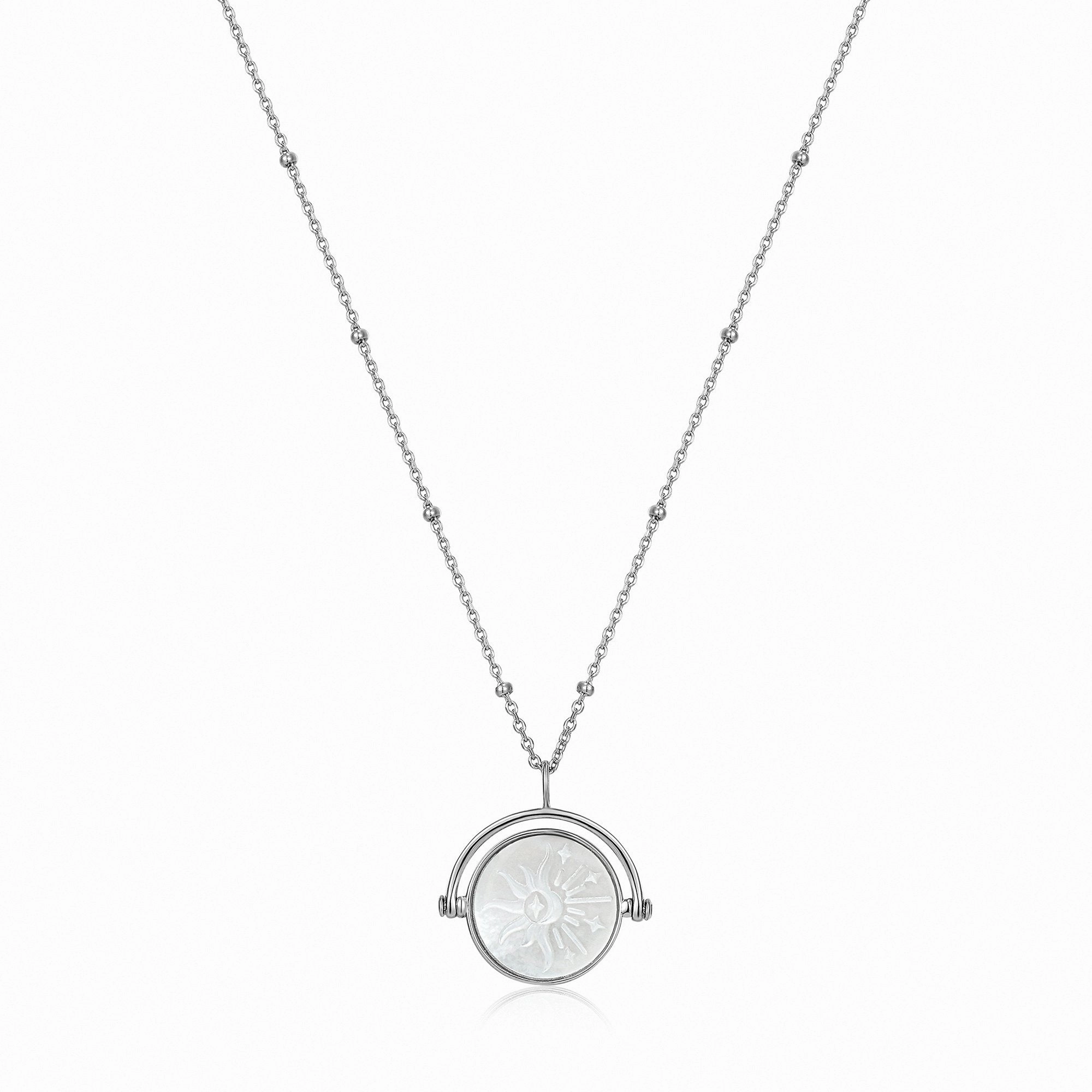 Sunbeam Emblem Silver Necklace