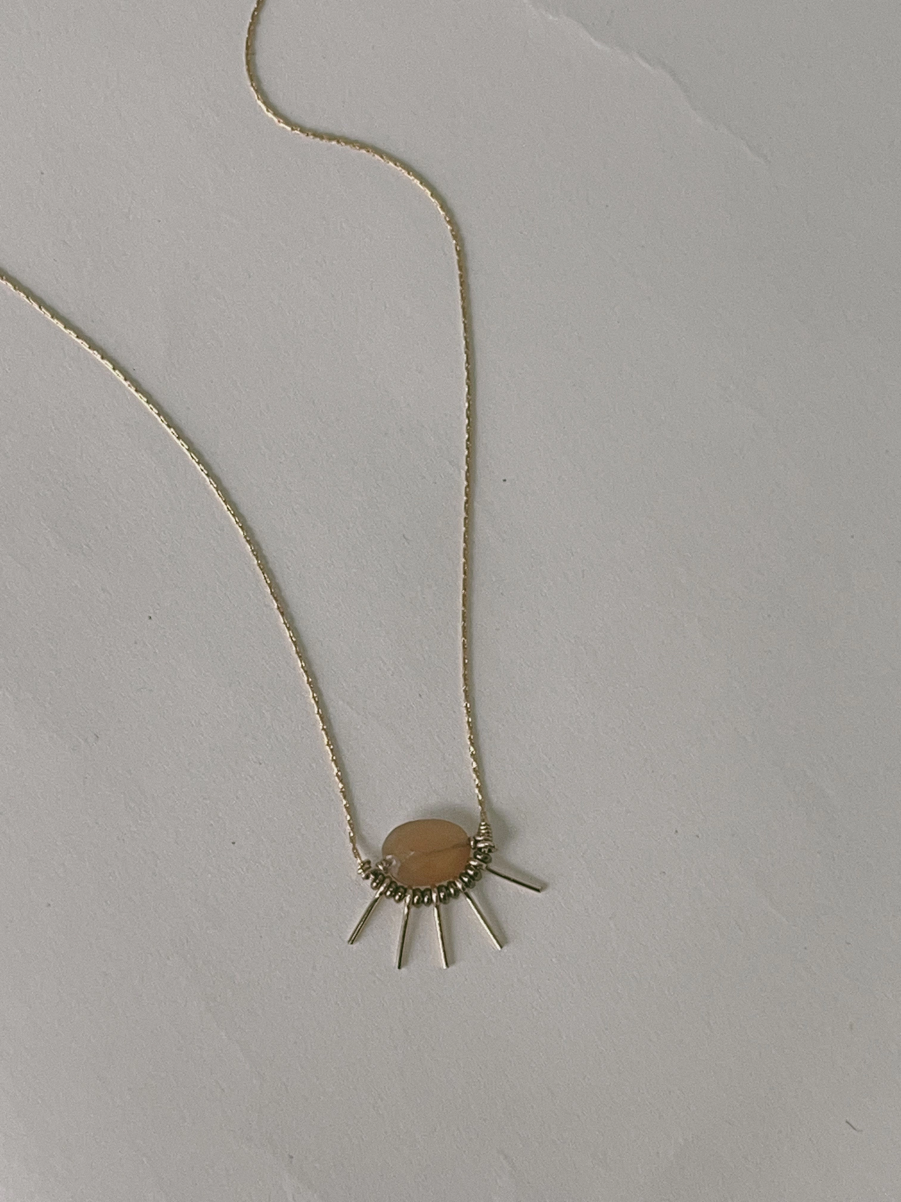 Sunlight Necklace- Peach Moonstone