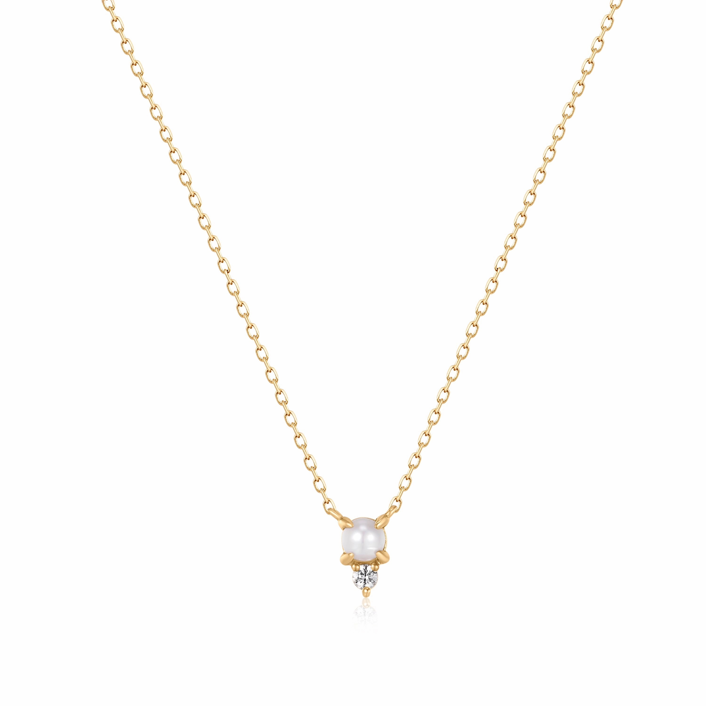 TALIA | White Pearl & White Sapphire Necklace