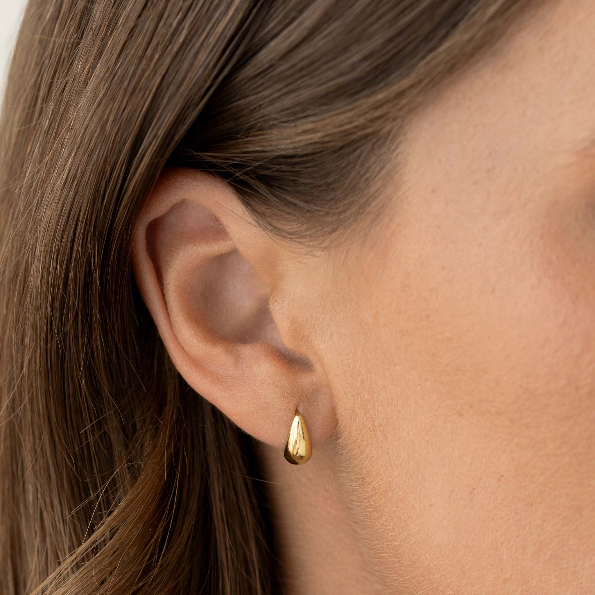 Tapered Dome Huggie Earrings - Brianne