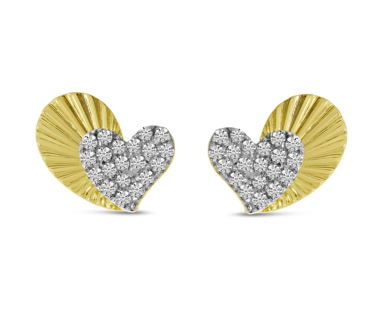 Textured Diamond Heart Studs