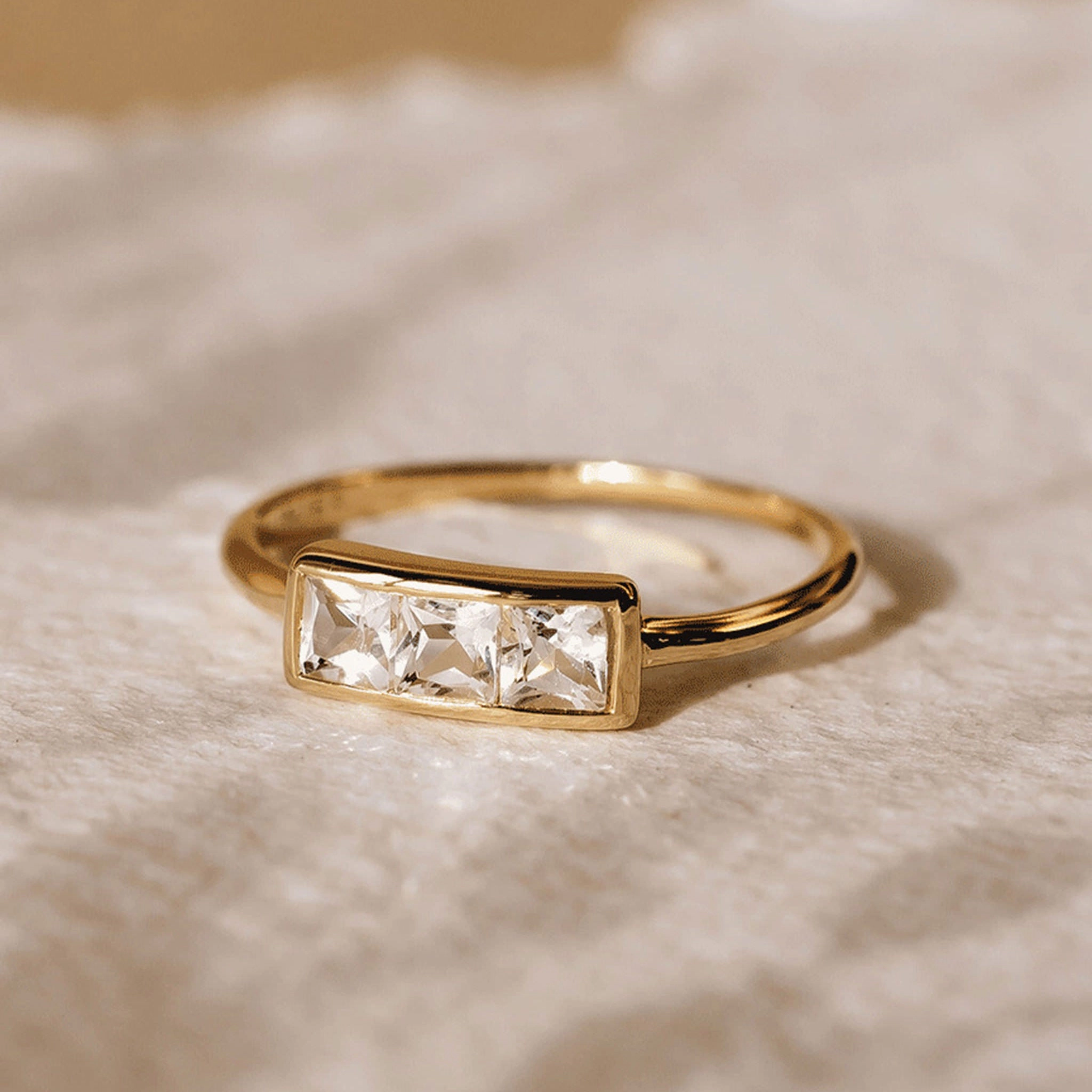Three Stone Ring - Edith