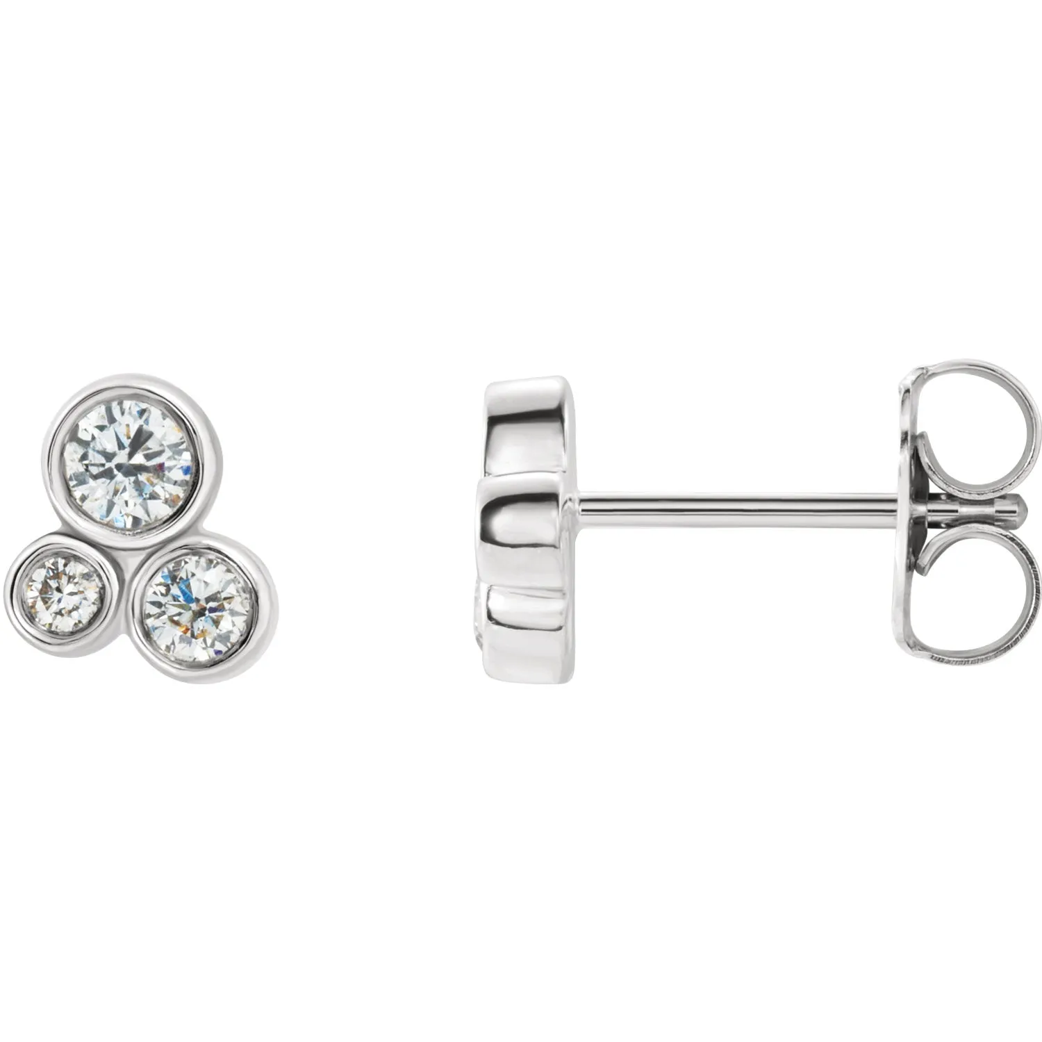 Tri-Round Diamond Earrings