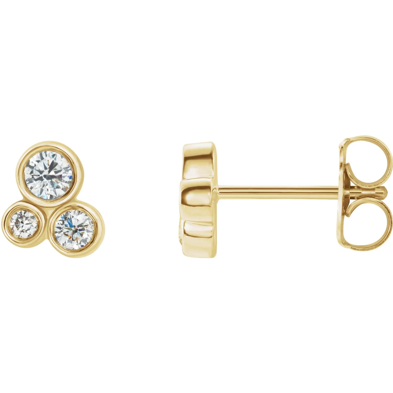 Tri-Round Diamond Earrings
