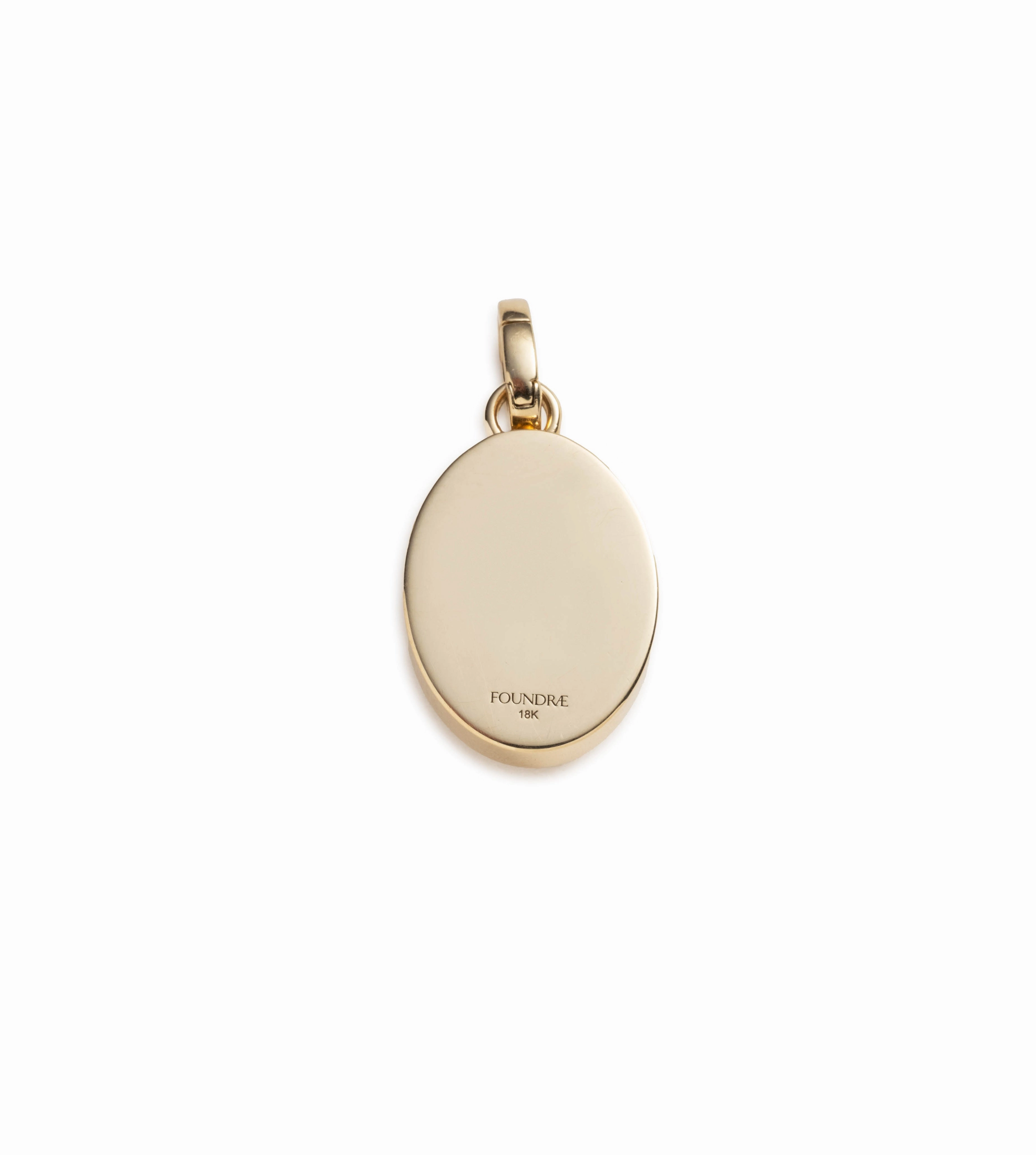 True Love Cigar Band Pendant : in Yellow Gold and Cream Ceramic with Diamond and an Annex Link