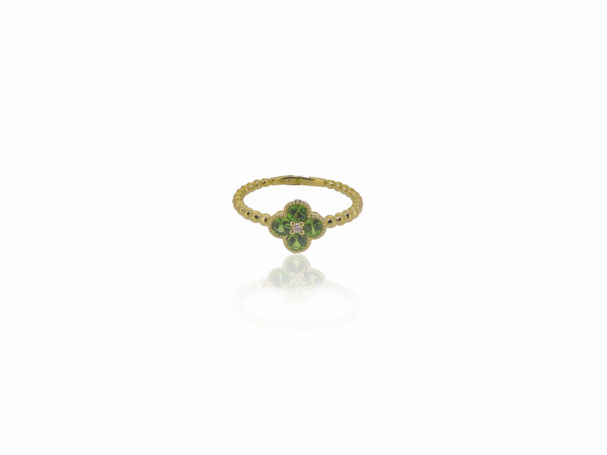 Tsavorite Flower Ring