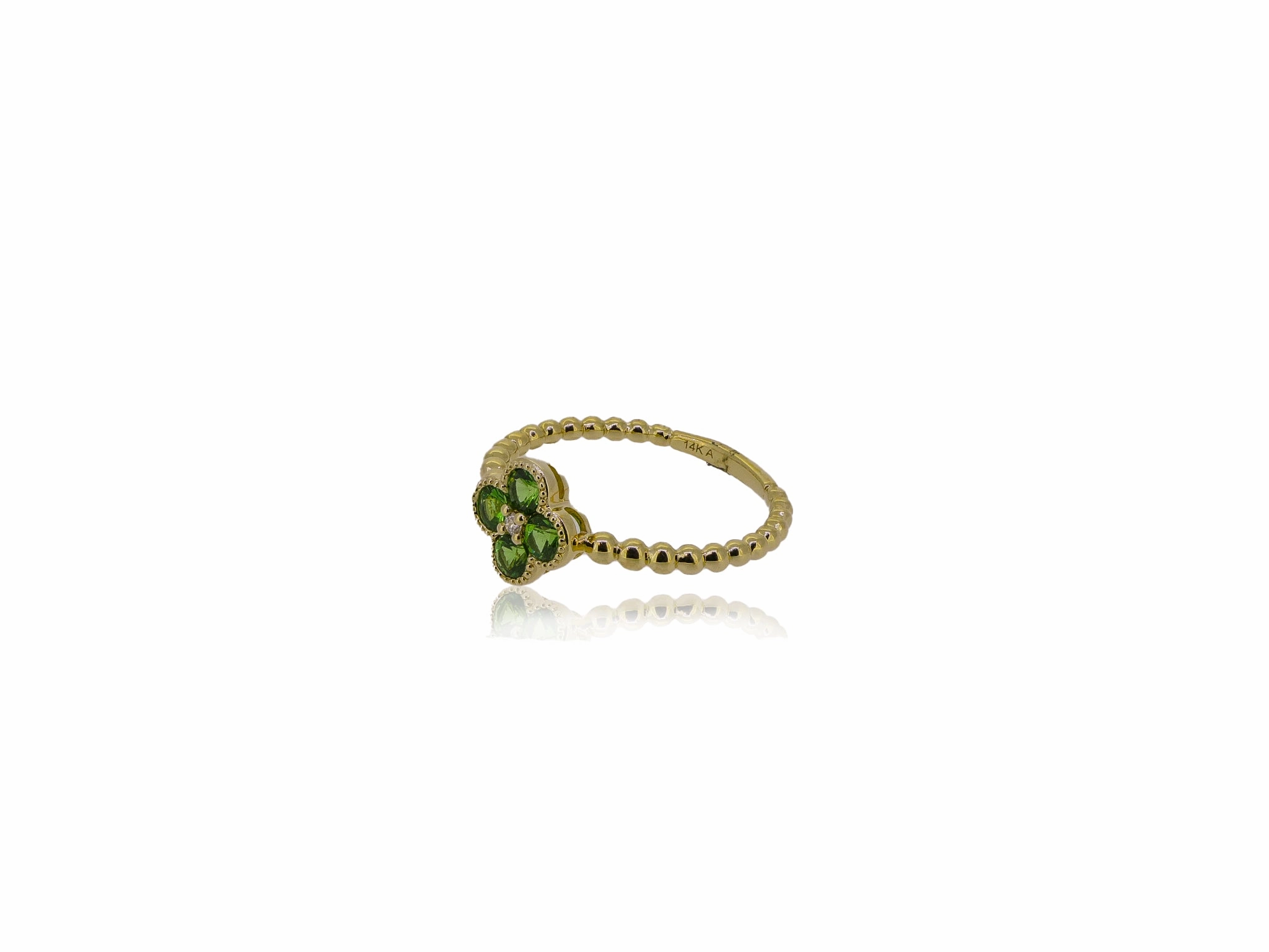 Tsavorite Flower Ring
