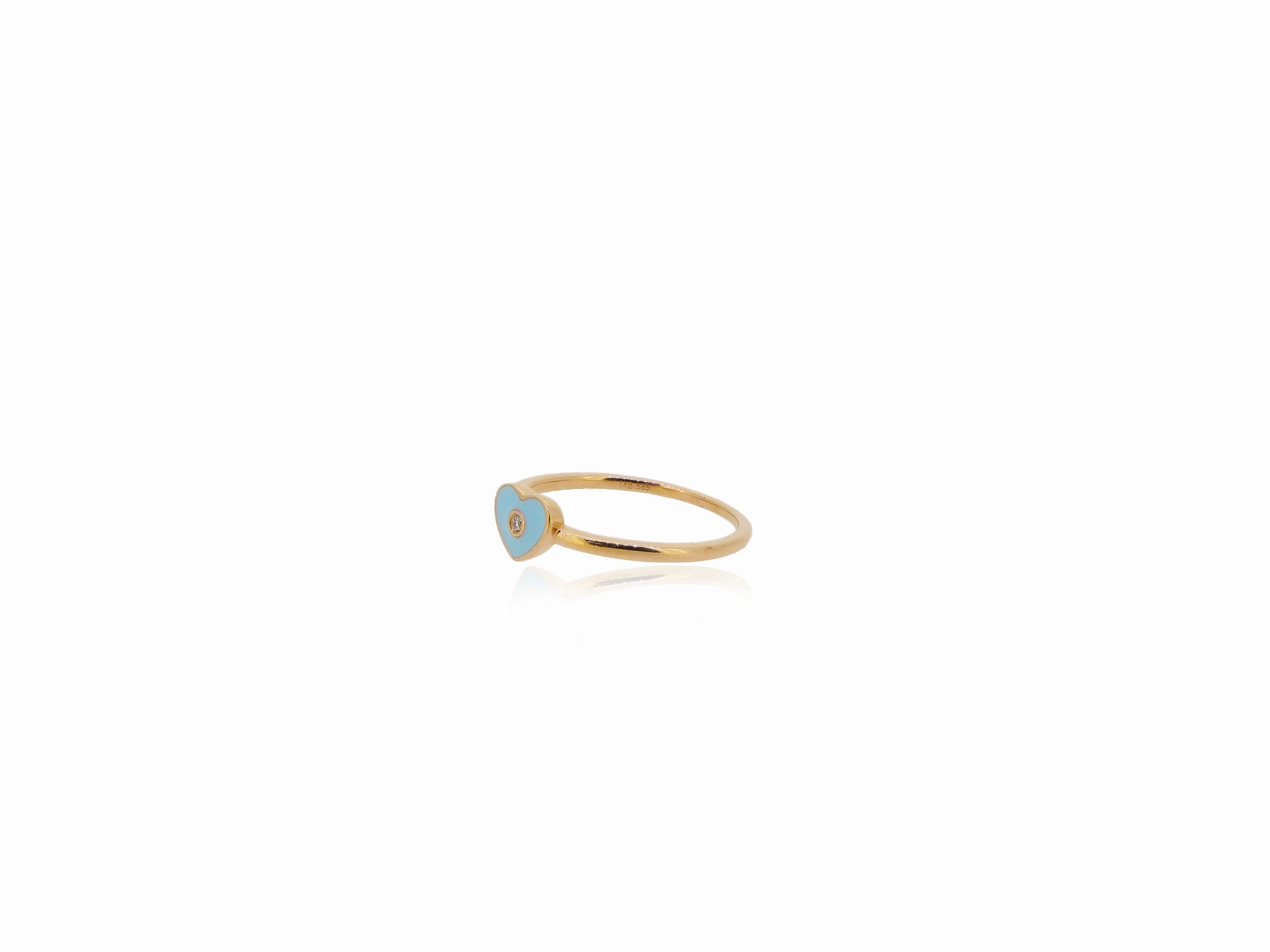 Turquoise Enamel Heart Ring