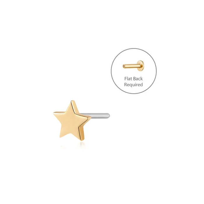 TWINKLE | Star Piercing Threadless Flatback Earring