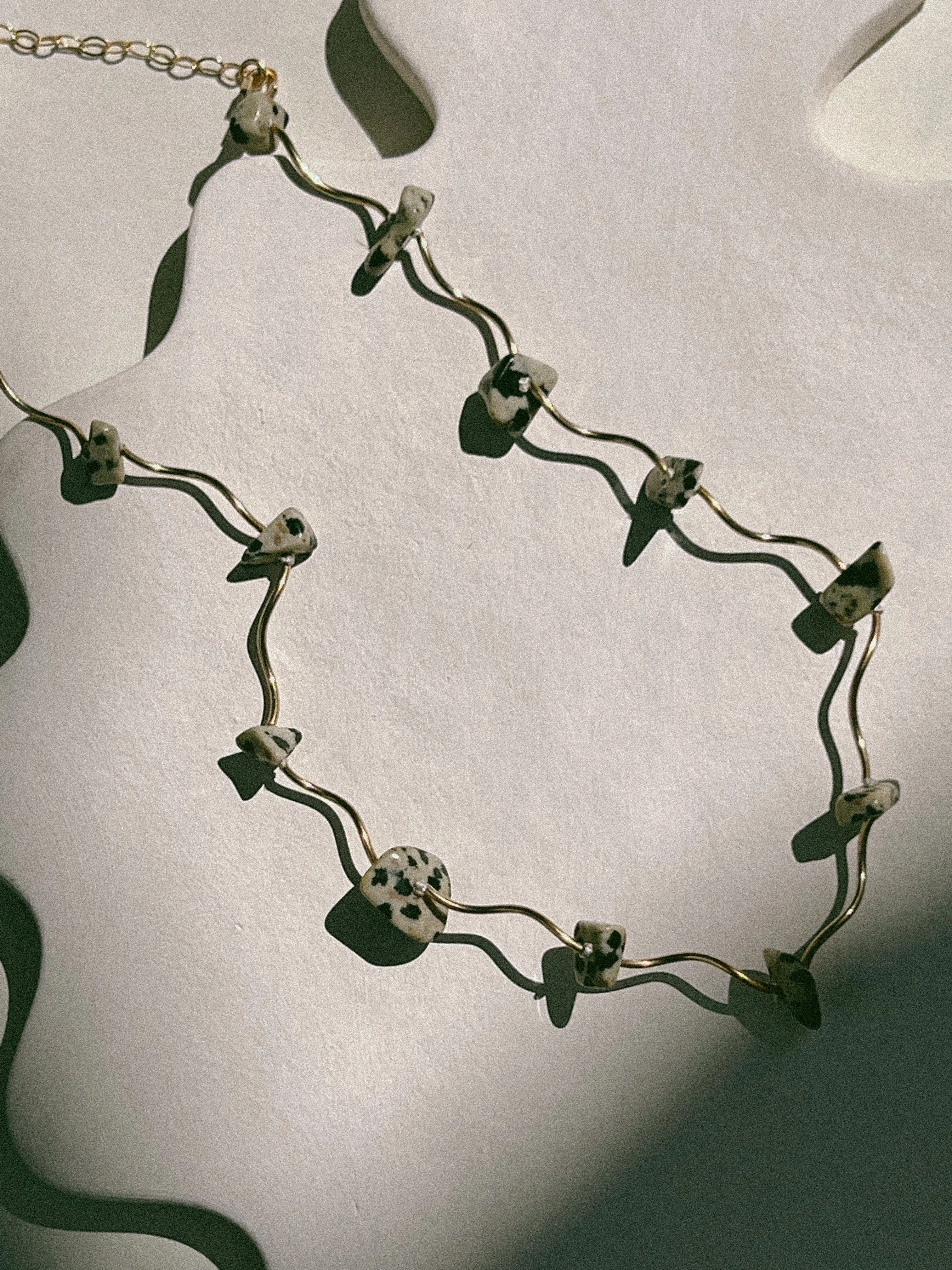 Twirl Necklace- Dalmatian Jasper