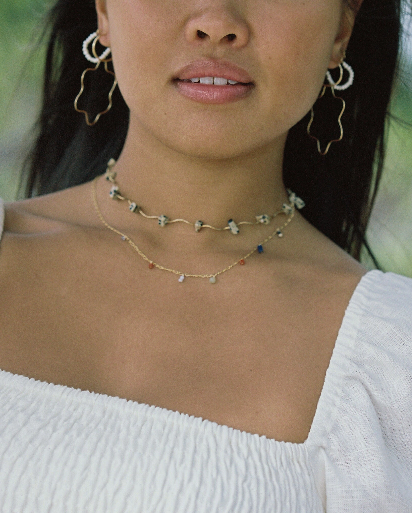 Twirl Necklace- Dalmatian Jasper