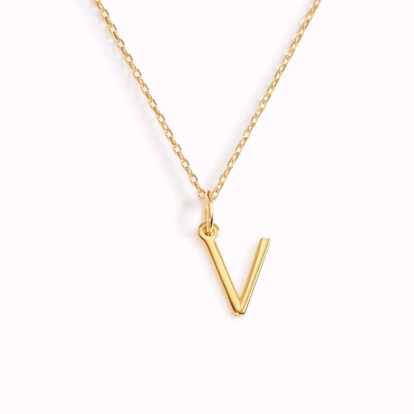V Necklace / Gold Initial Necklace