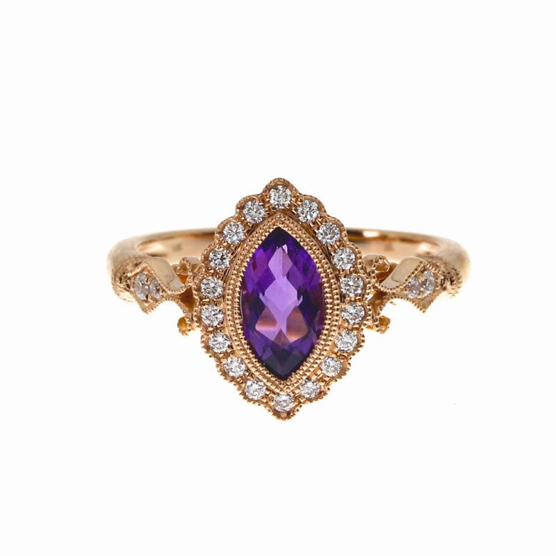 Vintage Style Amethyst Halo