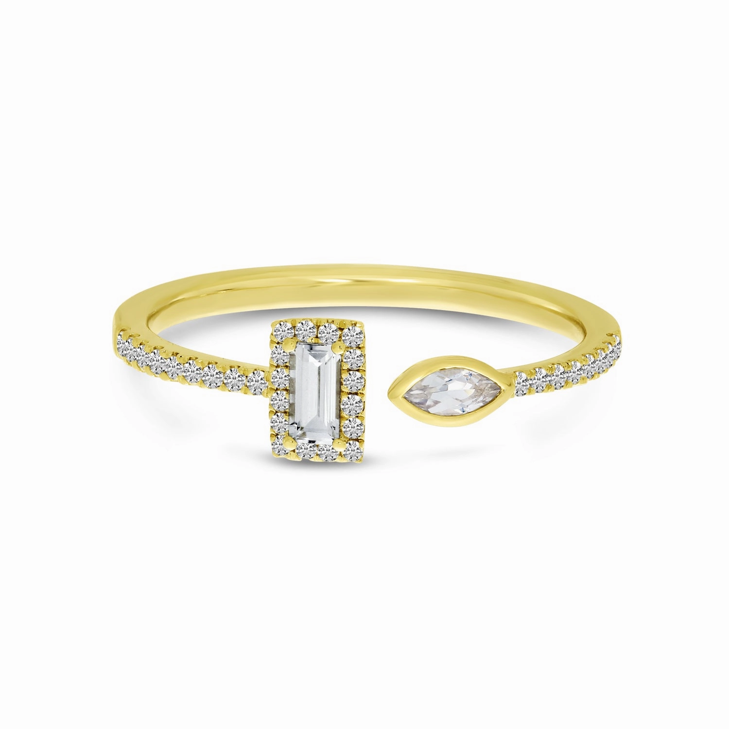 White Topaz Fancy-Cut Duo Ring