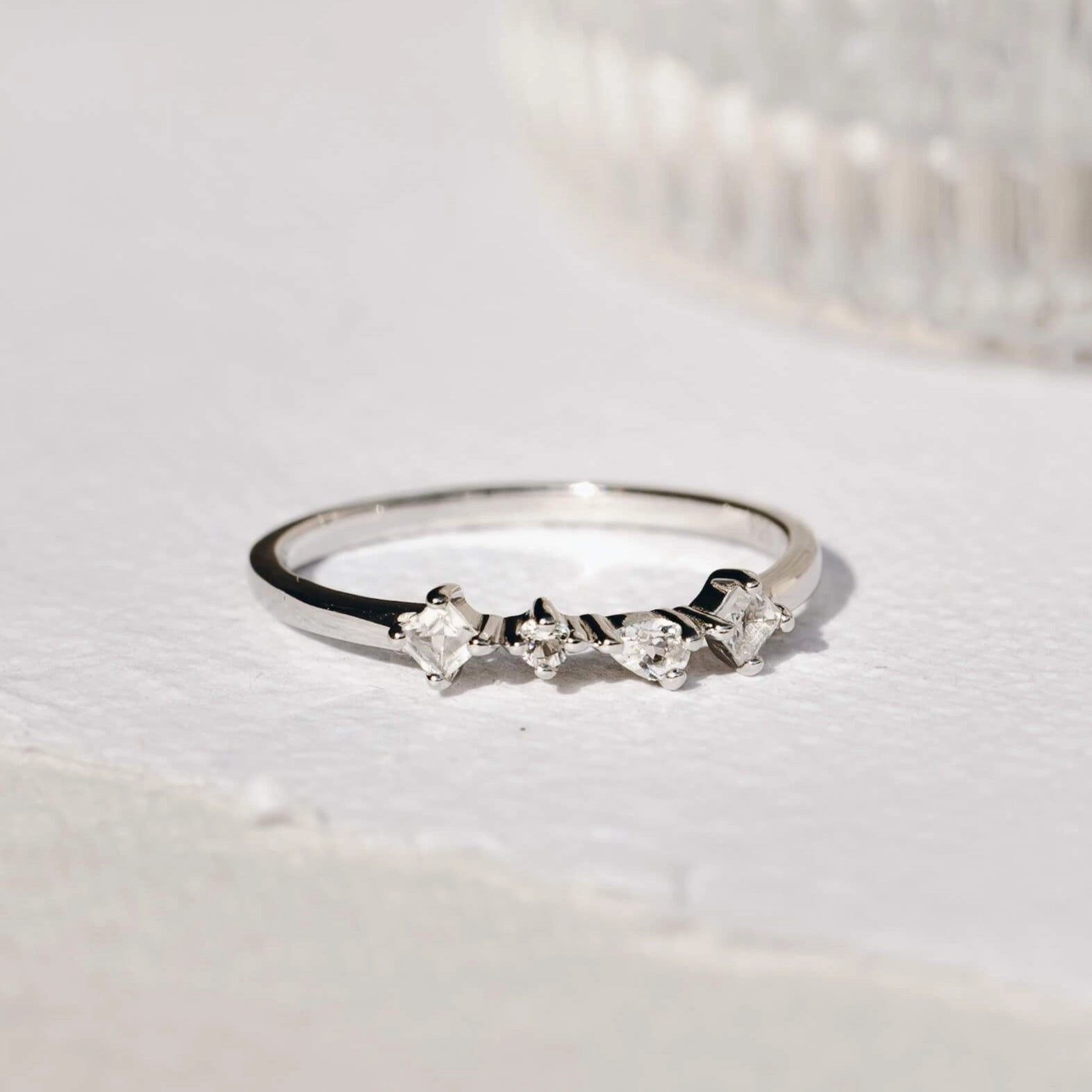 White Topaz Silver Ring - Ilse