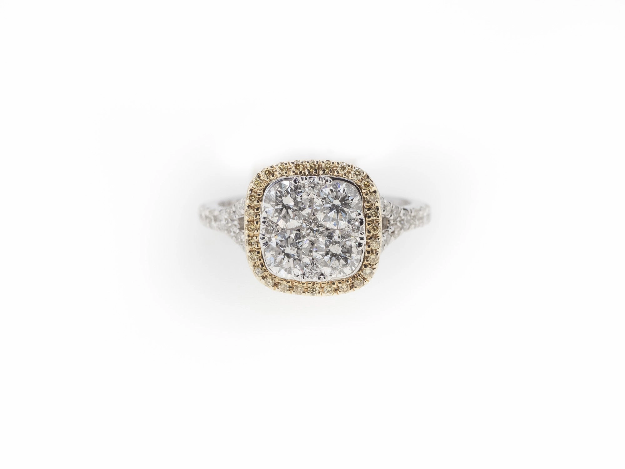 Yellow Diamond Halo Ring