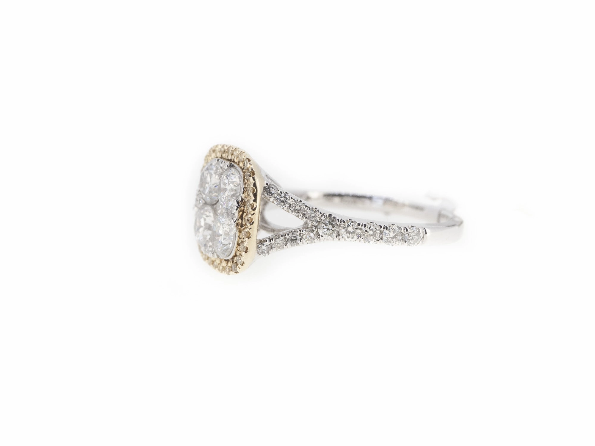 Yellow Diamond Halo Ring