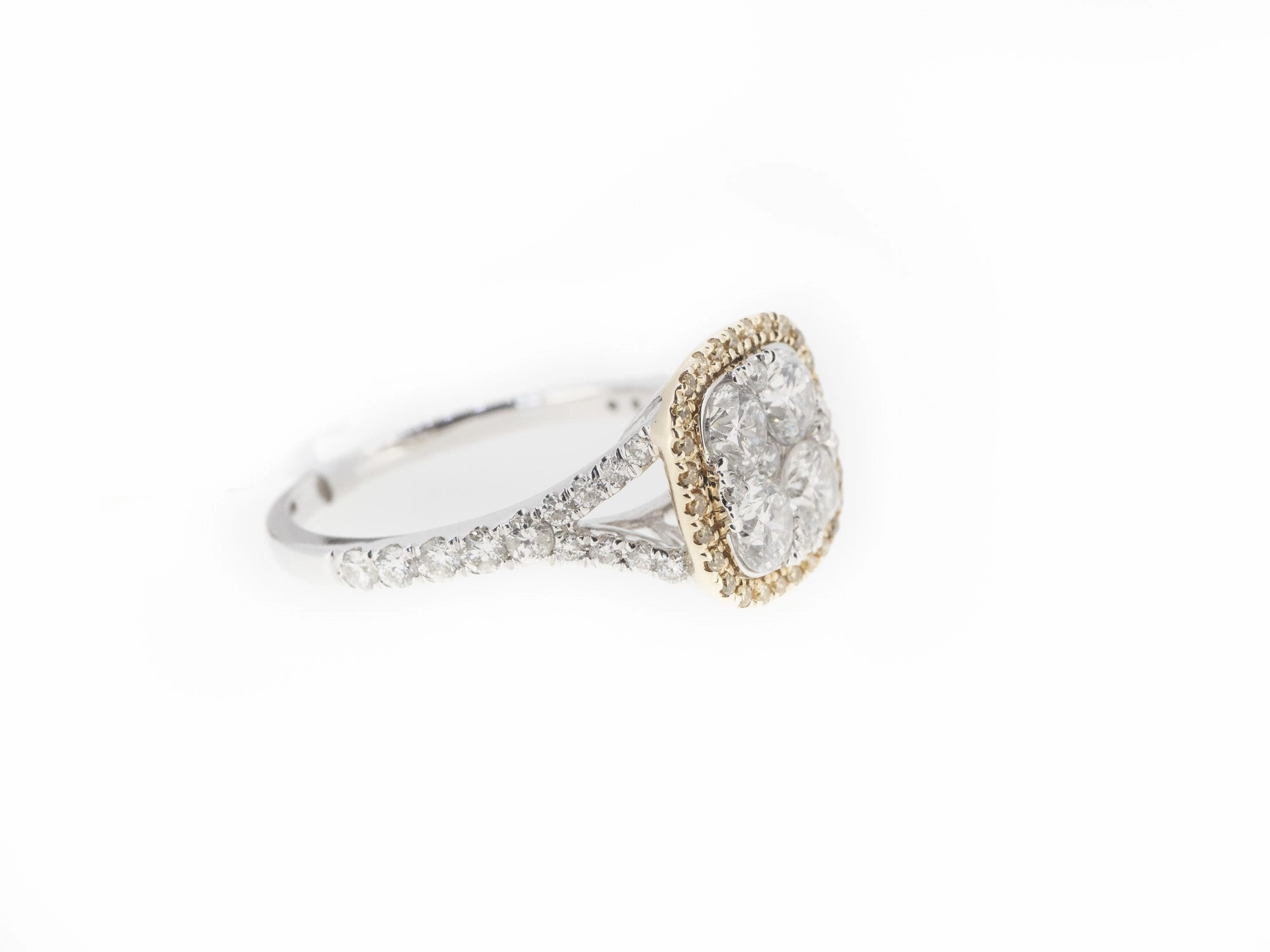Yellow Diamond Halo Ring