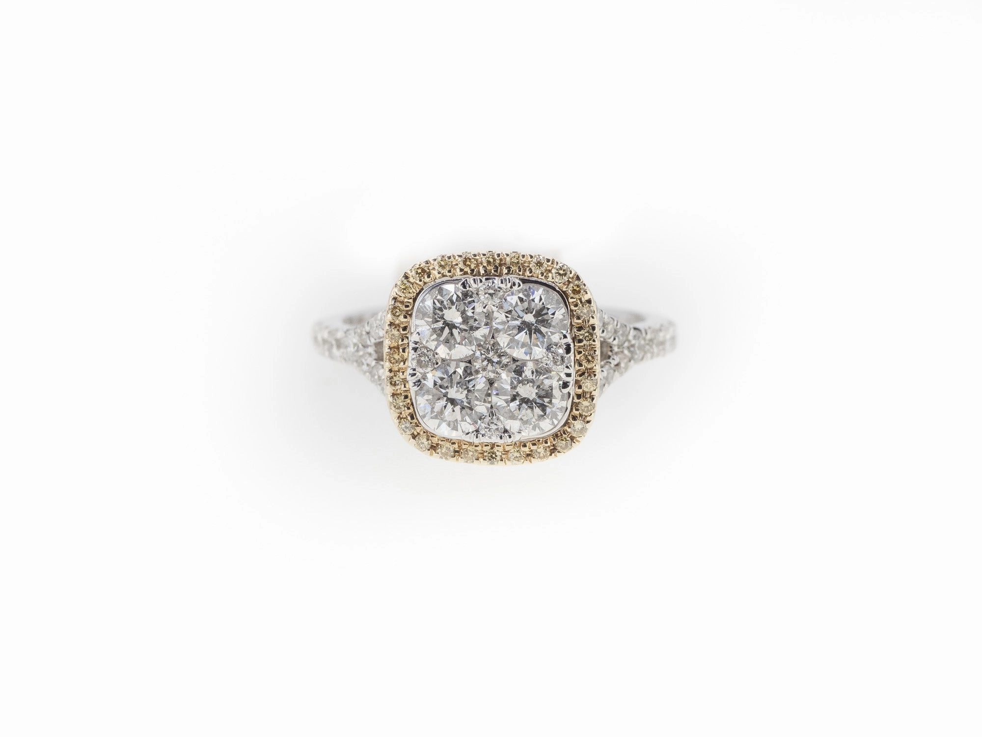 Yellow Diamond Halo Ring