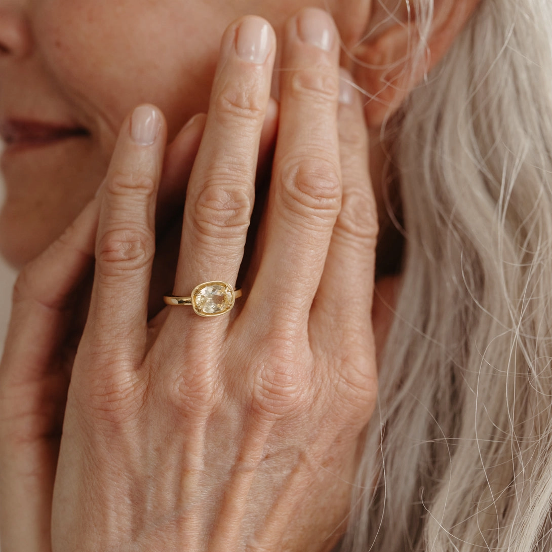 Yellow Sapphire Basket Ring