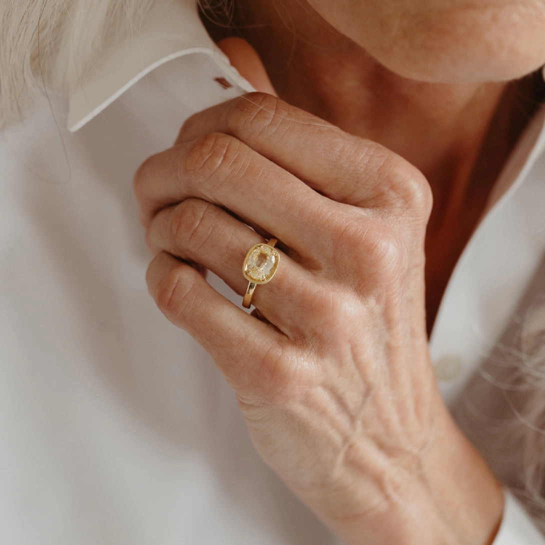 Yellow Sapphire Basket Ring
