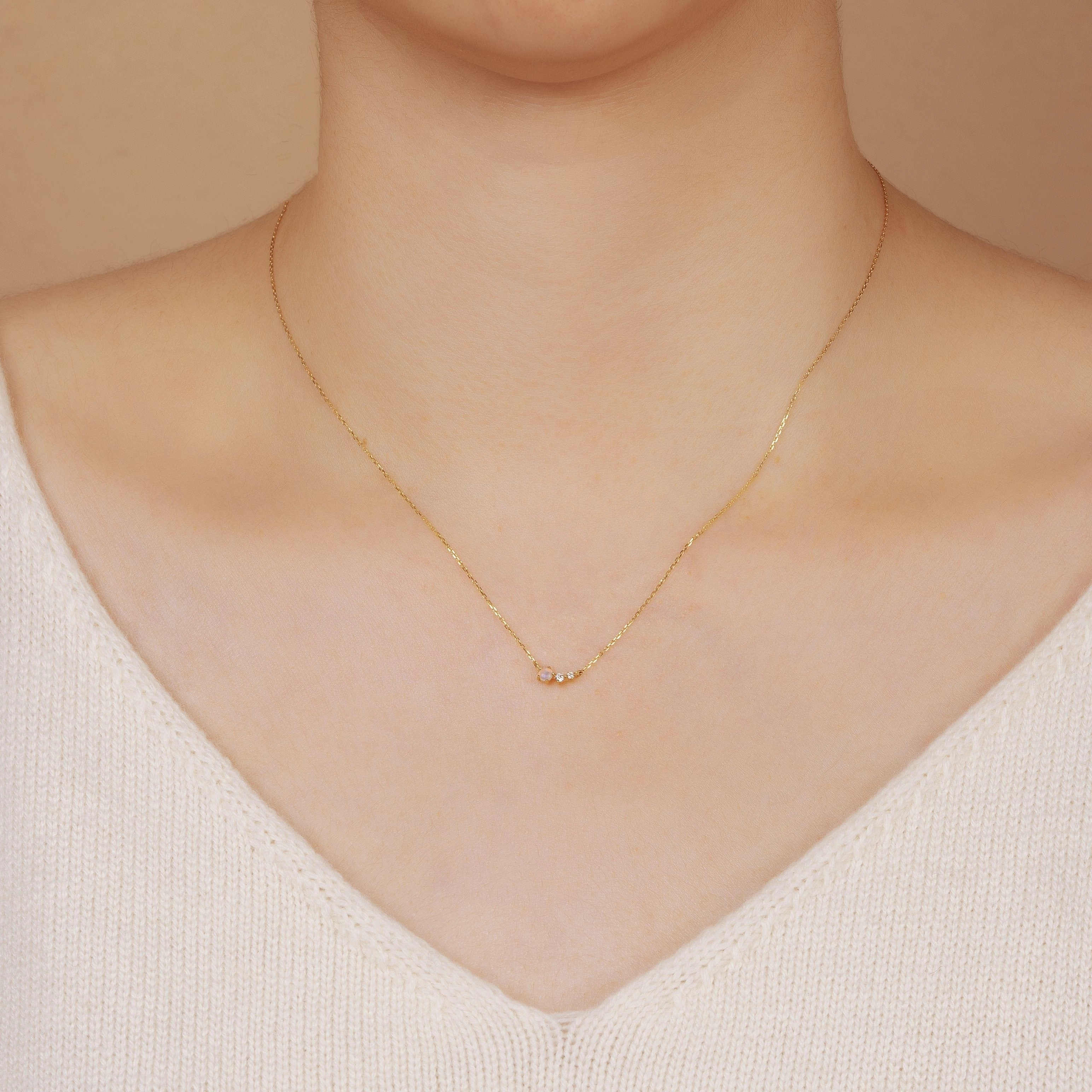 ZARA | Opal and Diamond Necklace